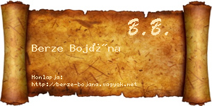 Berze Bojána névjegykártya
